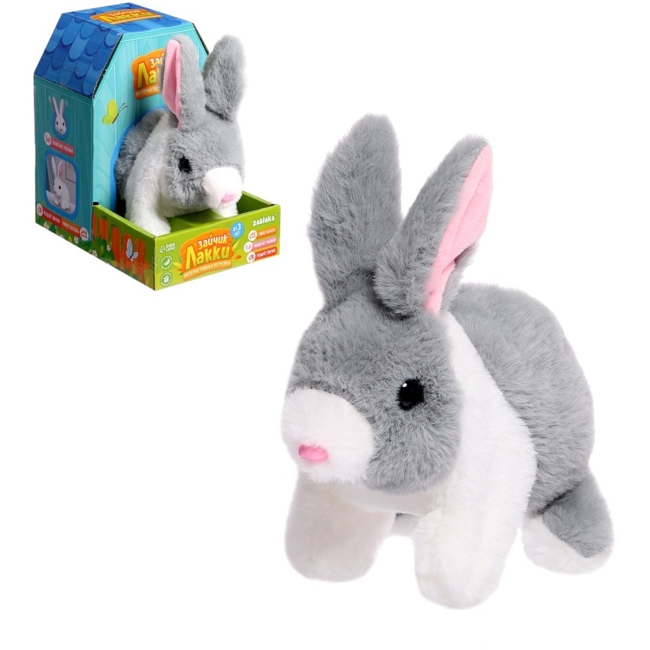 ZABIAKA Интерактивная игрушка "Зайчик Лакки" SL-06242 звук, ходит, МИКС 9817124