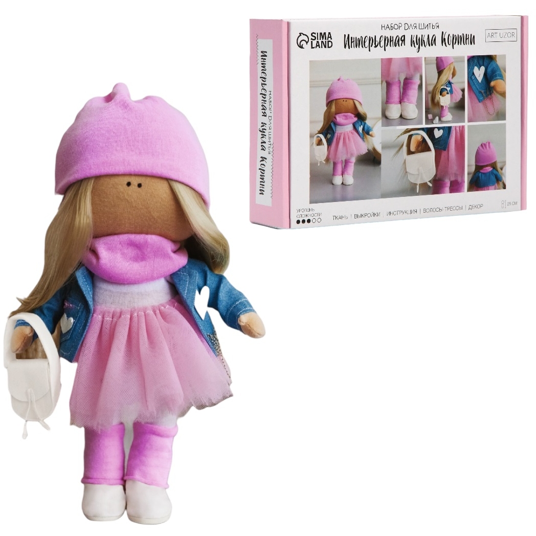 Интерьерная кукла «Кортни», набор для шитья, 15,6 × 22.4 × 5.2 см  7674979