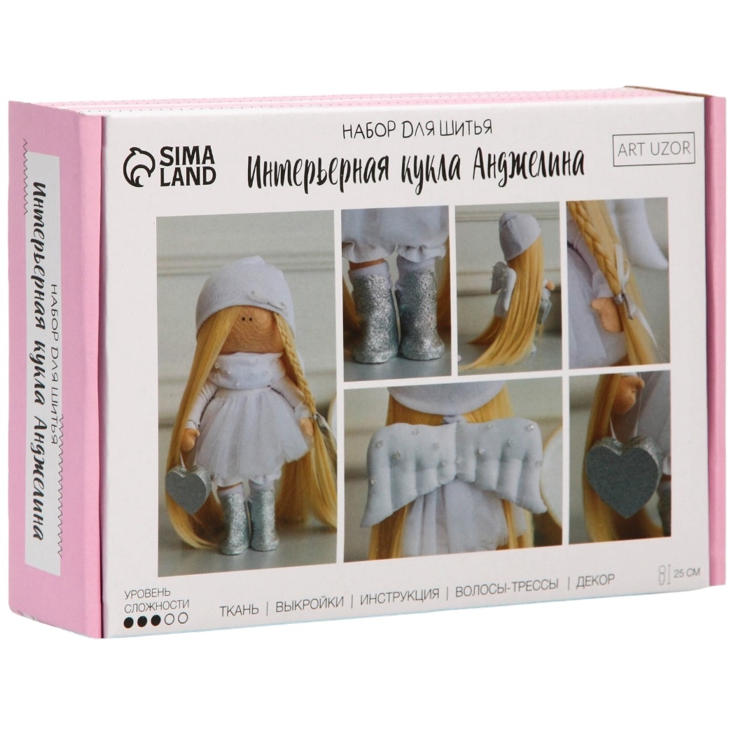Интерьерная кукла «Анджелина», набор для шитья, 15,6 × 22.4 × 5.2 см  7674980