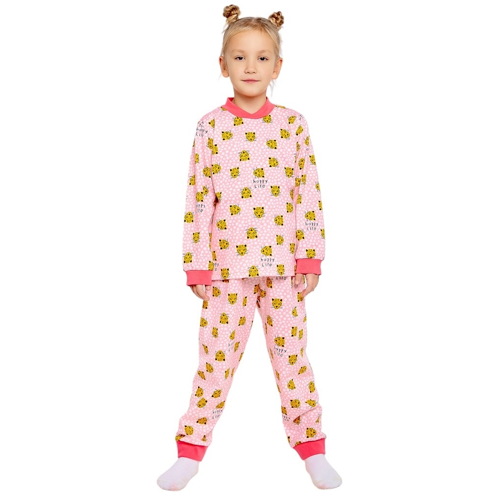 Пижама д/д 92-98 Тигрята джемпер +брюки розовый 0032101201