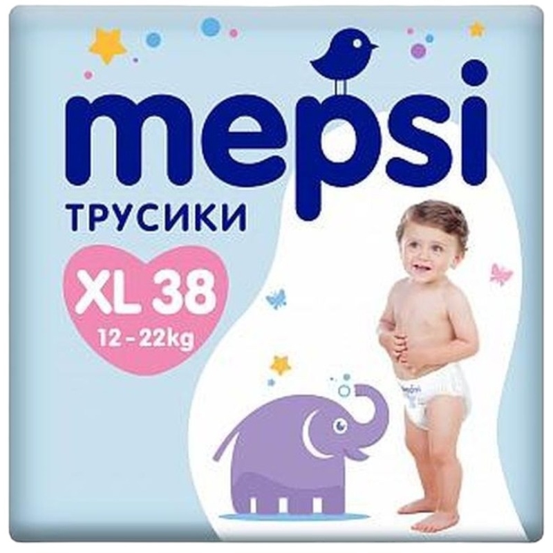 Подгузники- трусики MEPSI Comfort, размер XL (12-22 кг), 38 шт 4640157520127