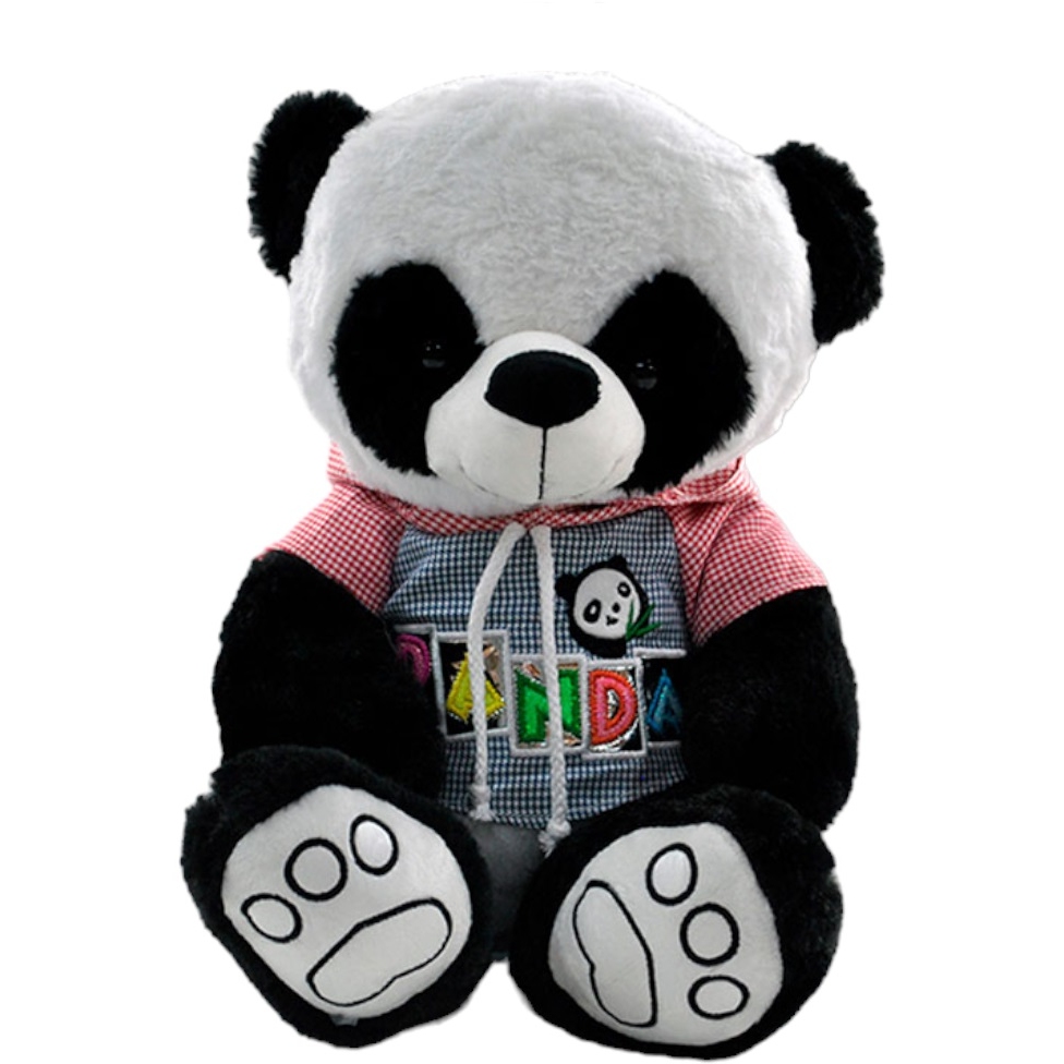 Панда в кофте с капюшоном с вышивкой "PANDA" (23x34x27 см.) TTH3-036H n