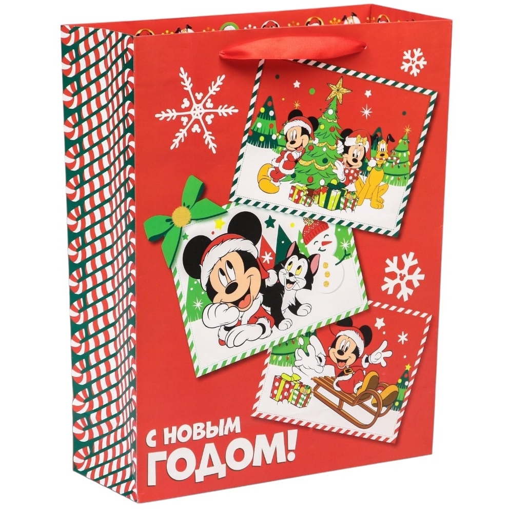 Пакет ламинат вертикальный "С новым годом!", Микки Маус , 31х40х11,5 7003235 7003235