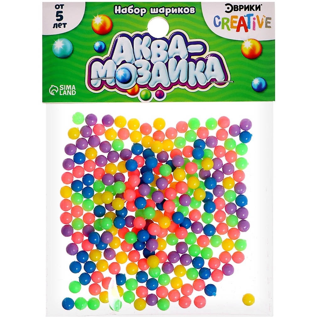 ЭВРИКИ Аквамозаика "Набор шариков", 250 штук, зеленые 5502595