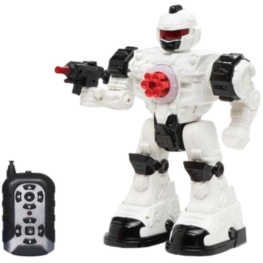 Звездный защитник робот на д/у, стреляет липучками, движ. во всех направ., свет, звук.эфф. 2 цвета в ассорт, 26см Т59068