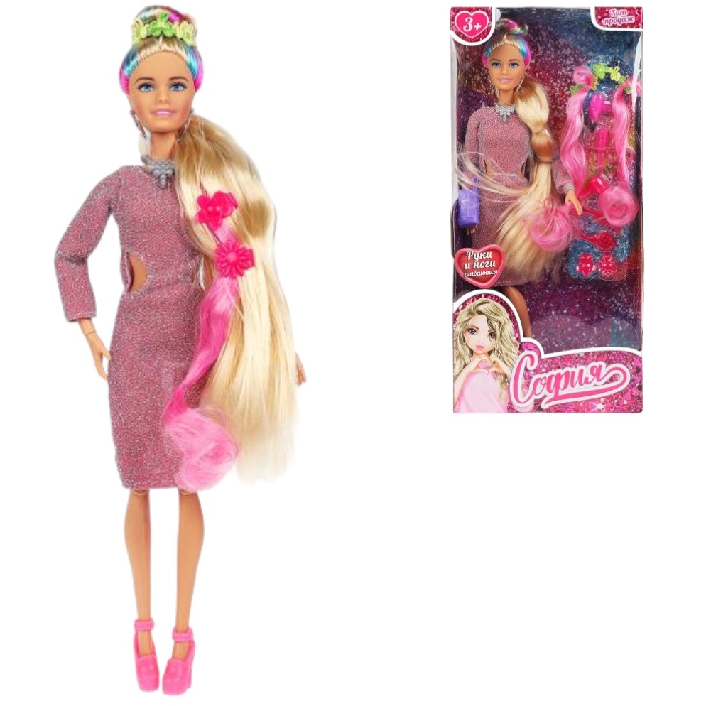 Кукла "София модница" с цветными прядями (шарнирная, 29 см)