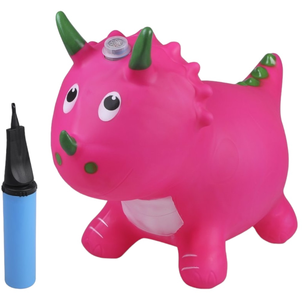 Животное-прыгун Динозаврик Moby Kids (свет, звук) розовый, 1 400 г., насос в комплекте 803626