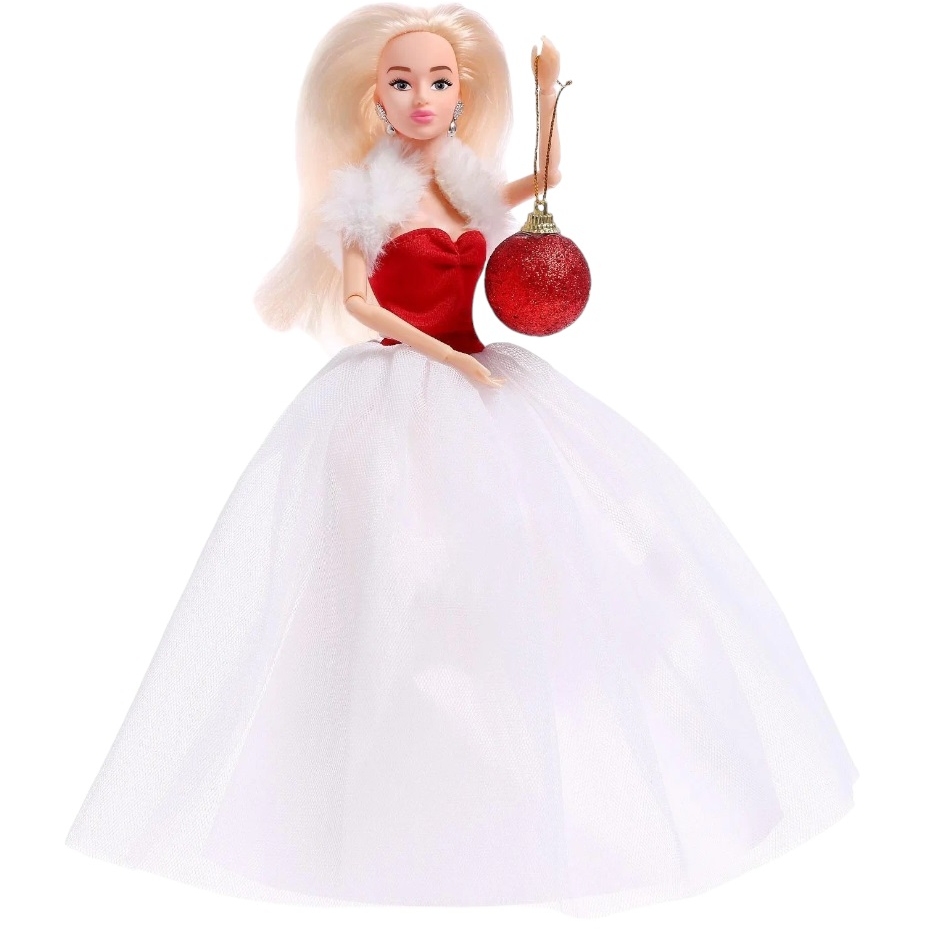 Кукла "Снежная принцесса" (красно-белое платье, шарнирная, 34 см)