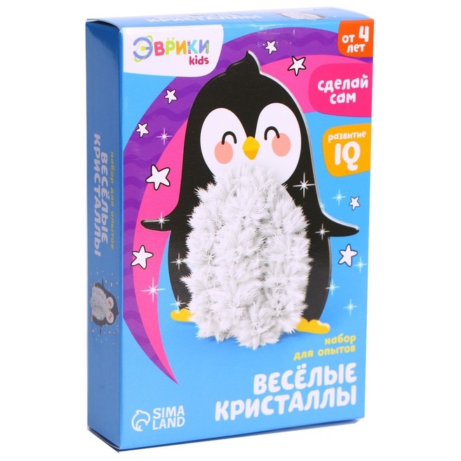 ЭВРИКИ Набор для опытов "Веселые кристаллы", пингвин 4828450