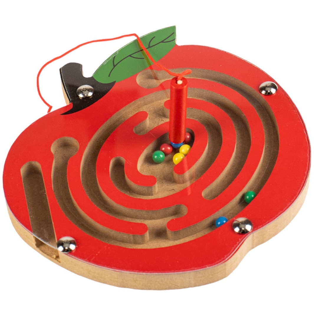 Деревянная игрушка: «Лабиринт с шариками Яблоко» (15х14.5) (Арт. AN02782) AN02782