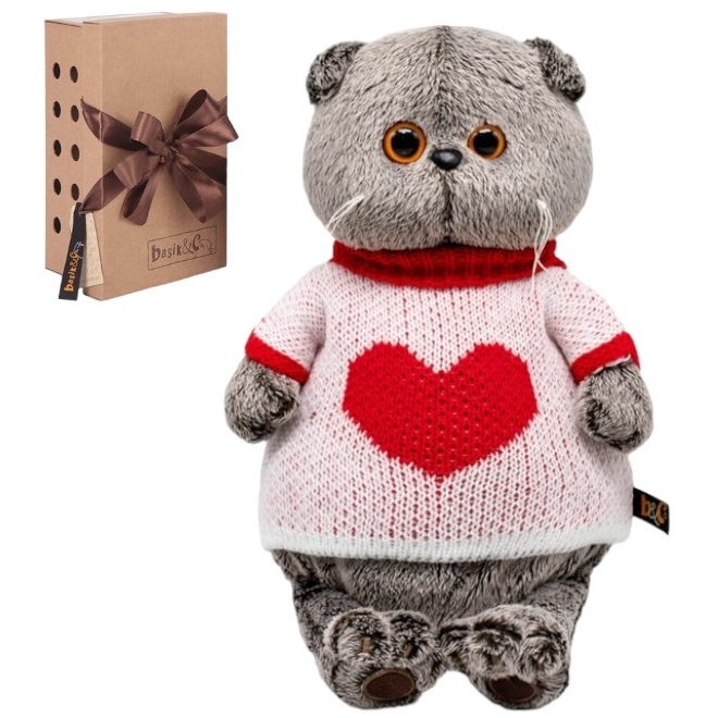 Мягкая игрушка "Басик в свитере с сердцем", 19 см Ks19-249 10344111