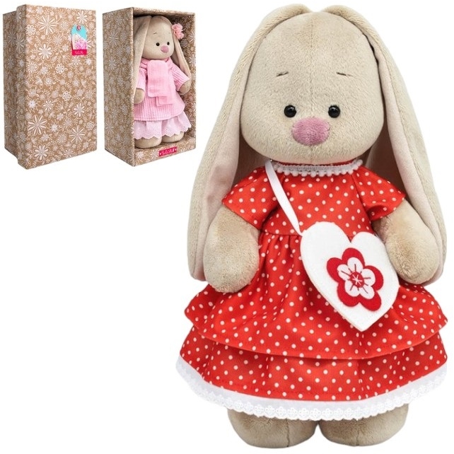 Мягкая игрушка "Зайка Ми в платье и с сумочкой-сердечком", 25 см StS-634 10344096
