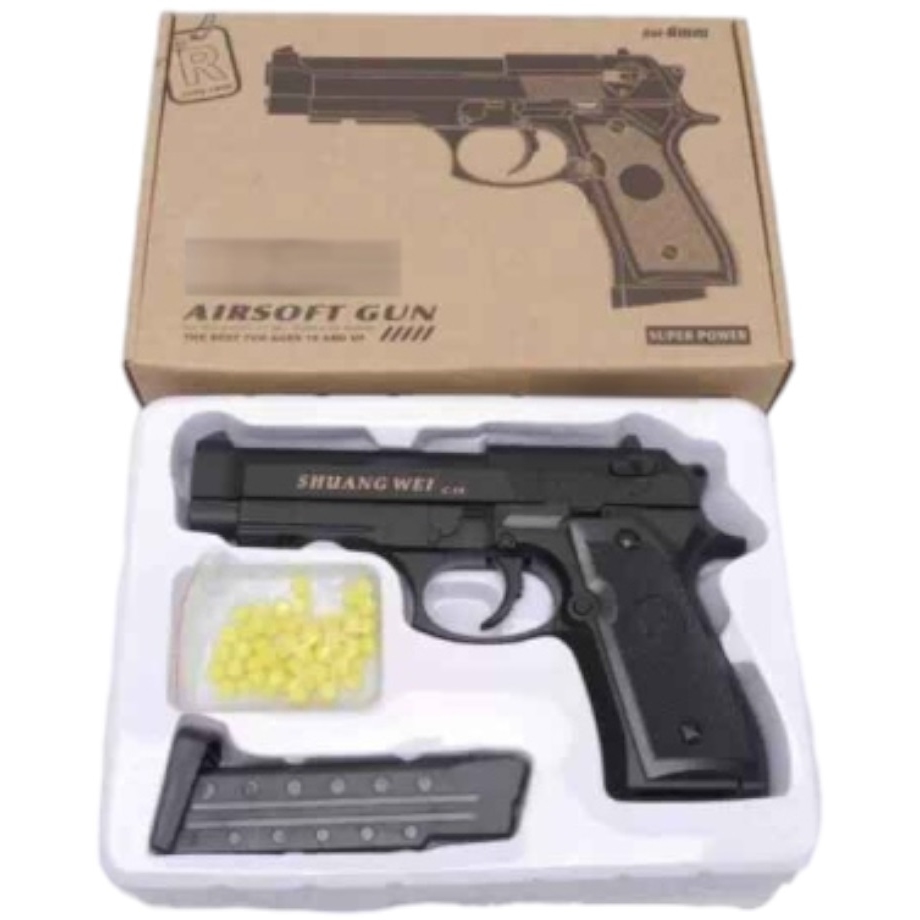 Пистолет Airsoft Gun (металл, съемный магазин, 16х12 см)