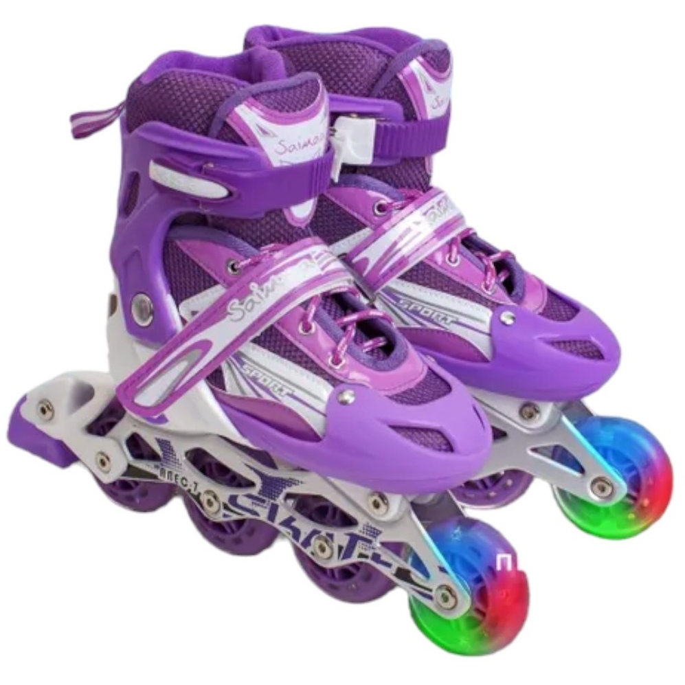 Роликовые коньки фиолетовые размер M (35-38) DJS-905 PU