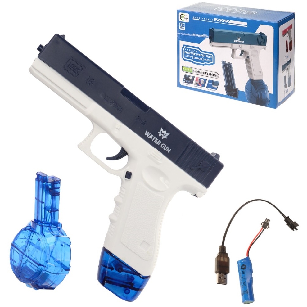 Пистолет «Аквабум» 20,5х3х16см, голубой с белым, заряжается через USB (в комплекте) (Арт.Y26624004) Y26624004