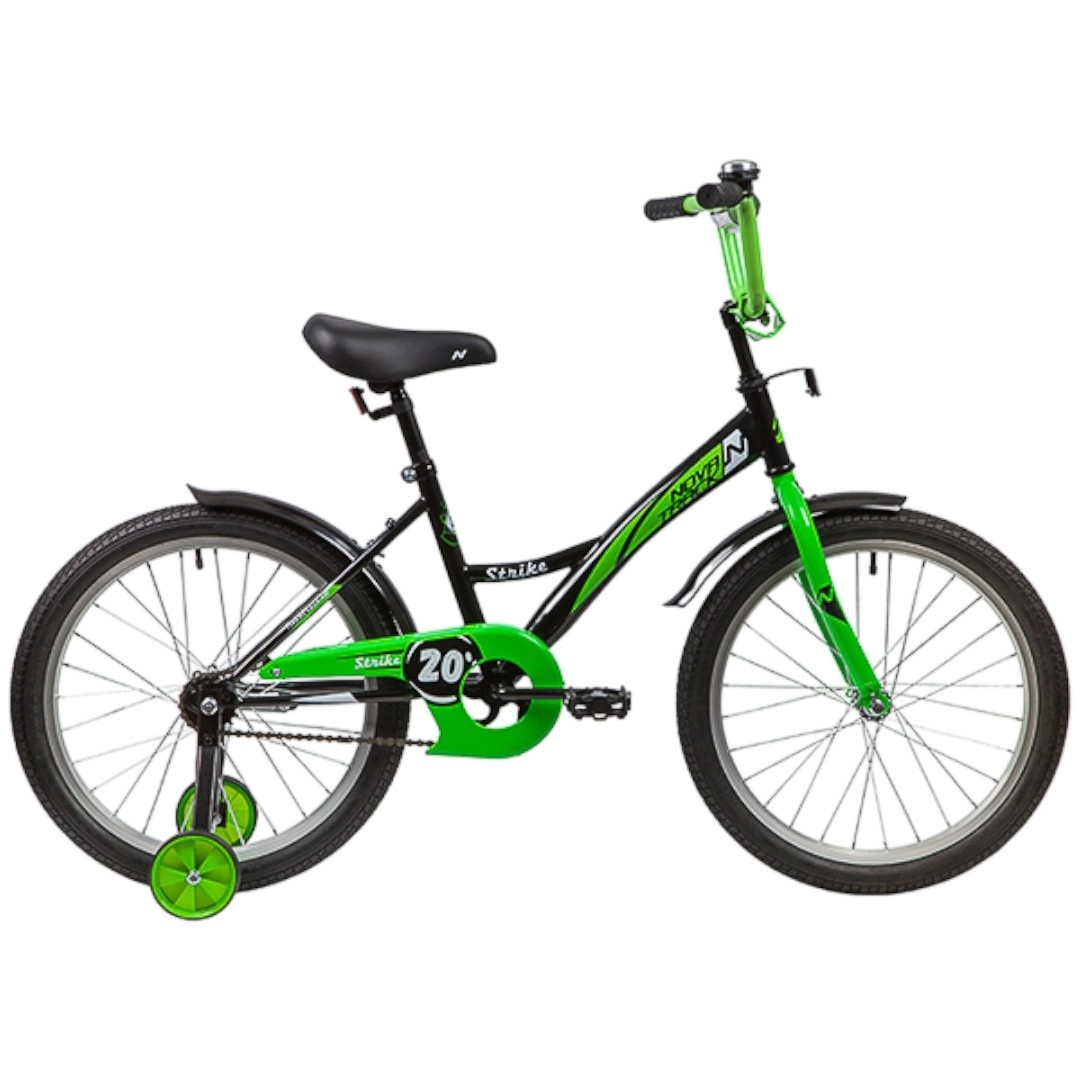 Велосипед 20" Novatrack Strike (черный-зелёный)