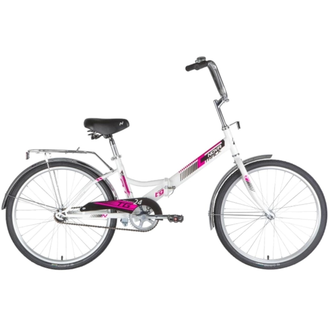 Велосипед 24" Novatrack (бело-розовый, складной)