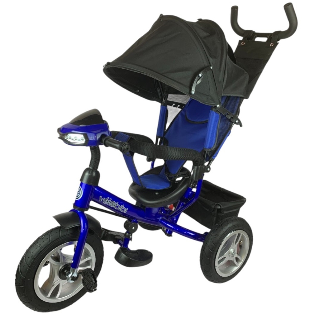 Велосипед трёхколесный Velobibi (синий, надувные колеса)
