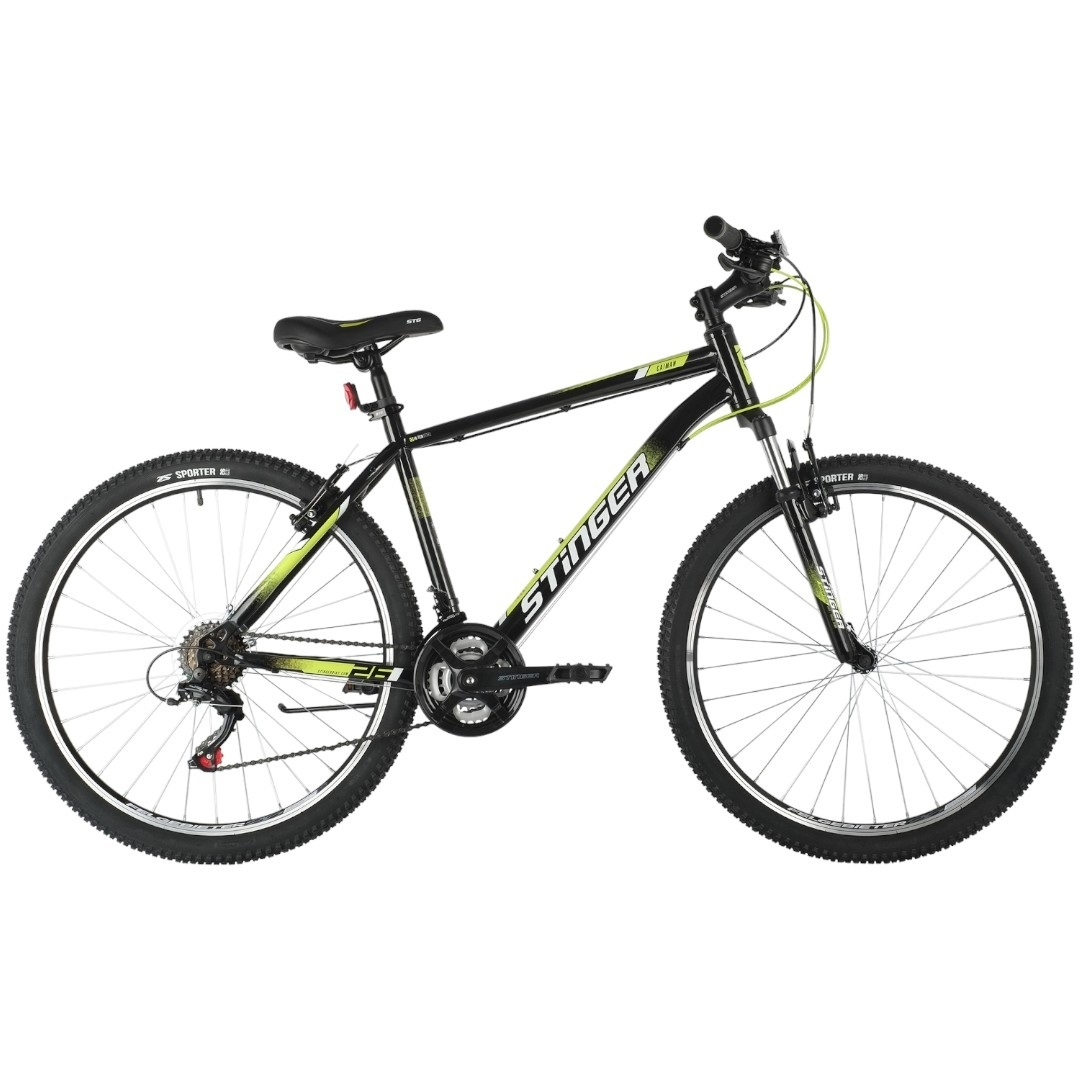 Велосипед STINGER 26" CAIMAN черный, сталь, размер 18" 163209