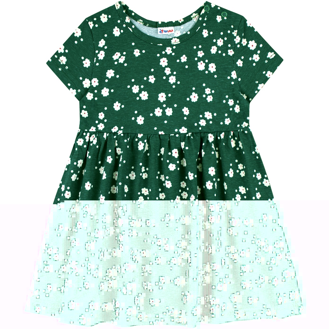 Платье к/р 80-86 Цветочки т.зеленый 1338101006
