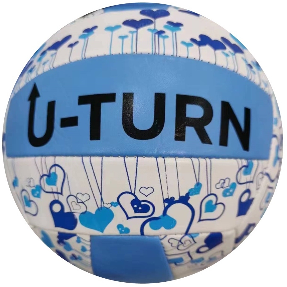 Мяч волейбольный, голубой с белым, PVC, №5, окружность 64-66см., 250-260г., (Арт. МБ-2435) МБ-2435