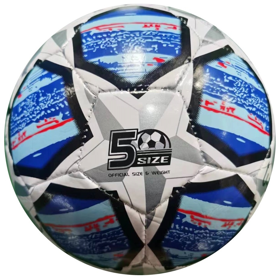 Мяч футбольный, сине-белый, PVC, №5, окружность 68-70см., 280-300гр. (Арт. МБ-2403) МБ-2403