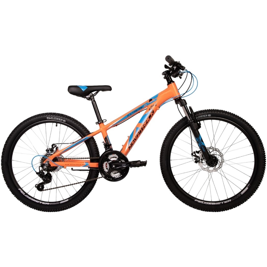 Велосипед NOVATRACK 24" EXTREME, алюм.рама 13" оранжевый, 21-скор,TY200/EF41/TZ500,диск.торм.168411