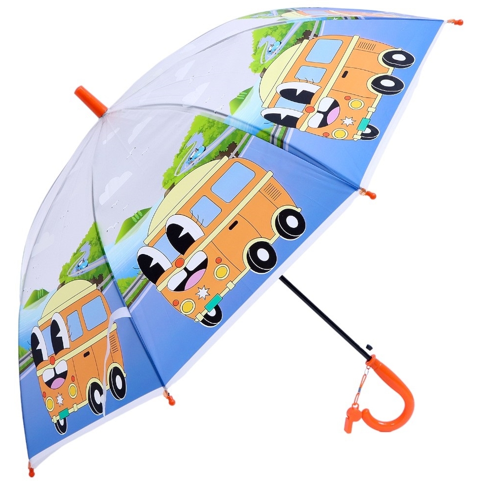 Детский зонт п/авт со свистком "Автобус" d=84см 8 спиц 65х7х6 см 10058501