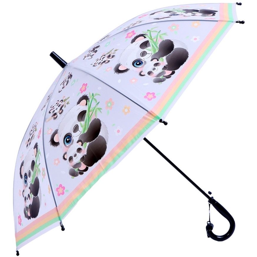Детский зонт п/авт со свистком "Панда и малыш" d=84см 8 спиц 65х7х6 см 10058502