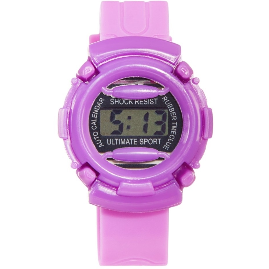 Часы наручные электронные, детские, d-4 см, ремешок l-22 см, фиолетовые 9482888