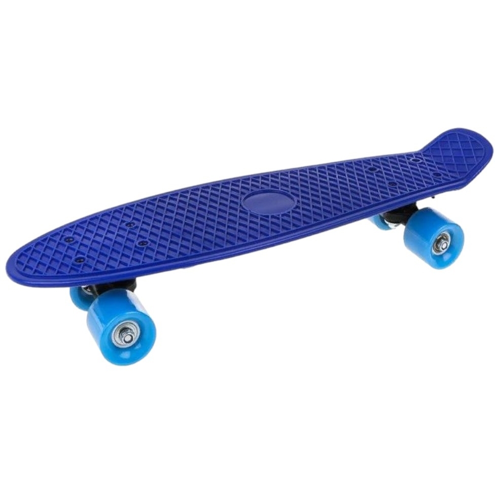 Скейтборд пласт. 55x15 см, PVC колеса без света с пластмассовым креплениям, фиолетовый 636245