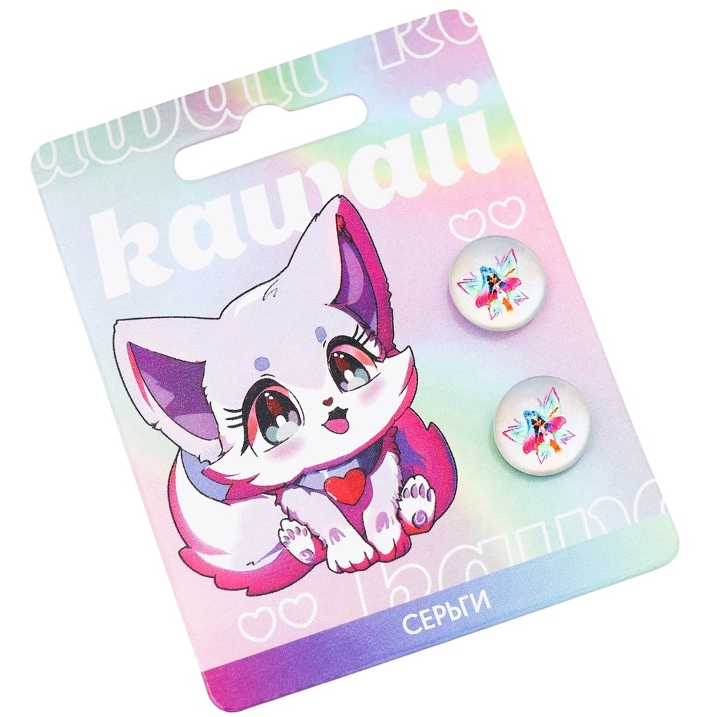 Серьги гвоздики "Kawaii" 1.5 х 1.5см 10133789