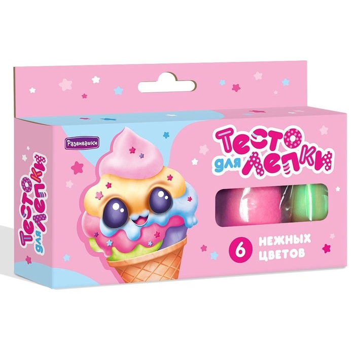 Тесто для лепки в коробке 6 цветов по 25гр нежные цвета П121 9934213