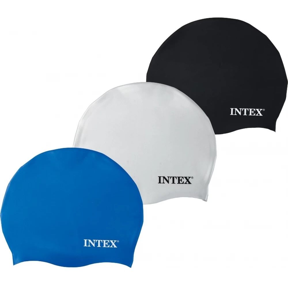 Шапочка для плавания в наборе(черная, серая,синяя) "Intex" (арт. 55992) 55992