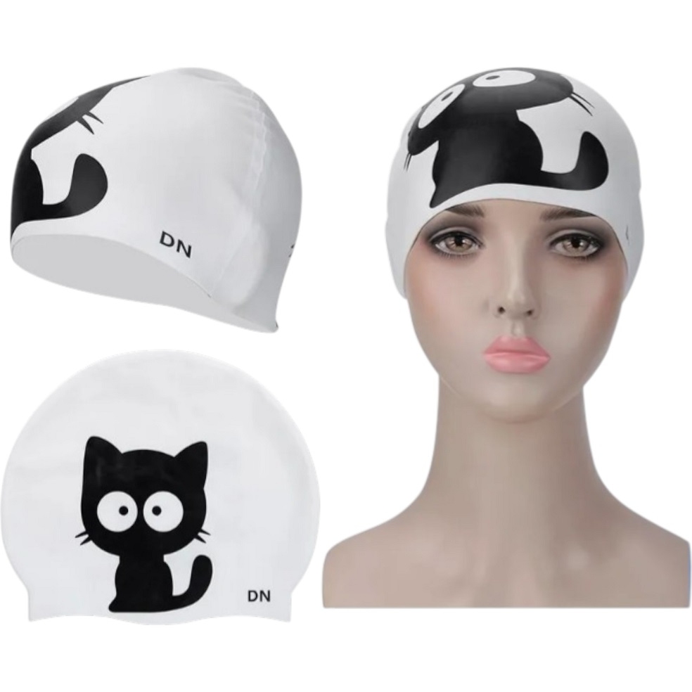 Шапочка для плавания Silicone черный кот детская (арт. ШПЛ-6087) ШПЛ-6087