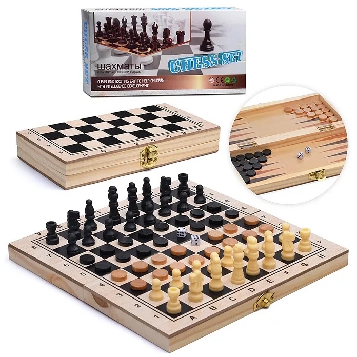 Игра 3 в 1 "Шахматы, шашки, нарды" 