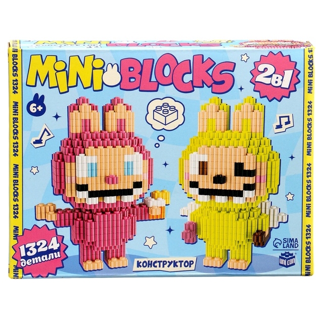 UNICON Конструктор "Mini Blocks", розовый и желтый монстрик 10897029
