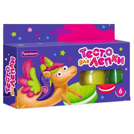 Тесто для лепки в коробке 6 цветов, 150гр П101 3131046